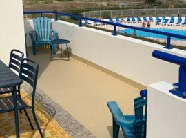BELLE VUE OCEAN, 2 CHAMBRES, terrasse 30m2, parking privatif et piscine en été，位于拉卡诺奥肯的公寓