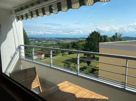 Apartment Bergpanorama mit wunderschönem Alpenpanorama und Indoor-Pool，位于Oberteuringen的酒店