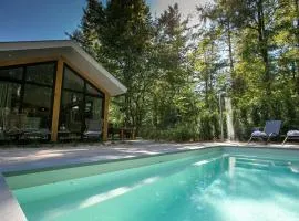 Luxury lodge with private swimming pool, located on a holiday park in Rhenen