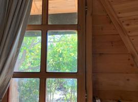 בקתת עץ בחורש במנות - דום גיאודזי - Wooden cabin in Manot，位于Manot的度假短租房