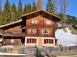 Charming Chalet with mountain view near Arosa for 6 People house exclusive use，位于Langwies的乡村别墅