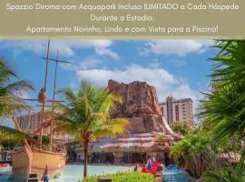 Spazzio diRoma com entrada ao Acquapark Gratuito, Apartamento vista para a Piscina