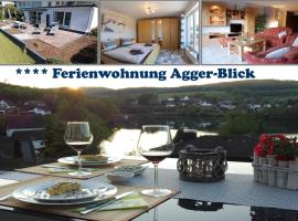Exklusive Ferienwohnung 'Agger-Blick' mit großer Seeblick-Terrasse & Sauna，位于古梅尔斯巴赫的酒店