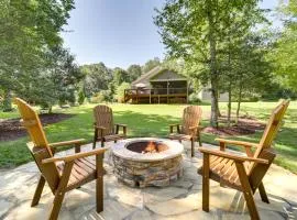 Deck and Mtn Views Riverfront Cullowhee Home