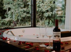 Casa de campo em Joinville com Hidromassagem e Lareira，位于约恩维利的酒店