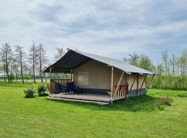 Luxury glamping with private bathroom near the Frisian waters，位于De Veenhoop的豪华帐篷