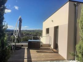 Studio indépendant de 28 m2, avec vue magnifique.，位于Chazay-dʼAzergues的酒店