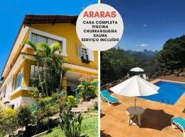 Casa em Araras: Piscina, sauna e serviço incluído!，位于彼得罗波利斯的度假屋