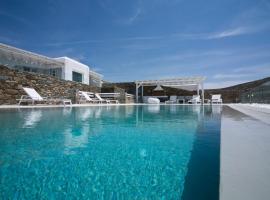 Luxury Mykonos Villa - 4 Bedrooms - Sea View & Private Pool - Elia，位于埃利亚海滩的豪华酒店