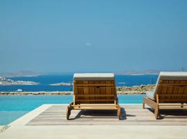 Super Luxury Mykonos Villa - Villa La Isla Bonita - Private Gym - Private Pool - 5 Bedrooms - Sea Views，位于Dexamenes的度假屋