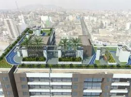 Apartment near to MIRAFLORES, BEACHES & REBAGLIATI HOSPITAL ! Panoramic View,Pool, Gym,Private Park in LINCE