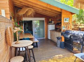 Petit chalet avec terrasse proche plage，位于弗雷瑞斯的木屋
