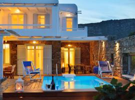 Villa Princess 1 4Bed with Pool Panormos Beach，位于帕诺尔莫斯米科诺斯的住所
