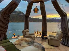 Lofoten glampingdome，位于Myrland的豪华帐篷