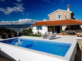 Romantic stone villa with pool, panoramic sea view near the beach - by Traveler tourist agency Krk ID 2134