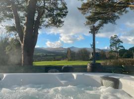 Mountain View Cottage, Hot Tub , Stunning Views，位于Llanhamlach的木屋