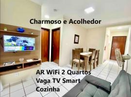Apto charmoso na V Planalto perto Shopping com 2 Quartos ArCond Wifi Fibra Home Office e Garagem em Dourados，位于多拉杜斯的公寓