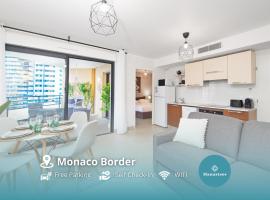 Vue Monaco & Tour Odéon, Terrasse, Parking Gratuit，位于博索莱伊的公寓