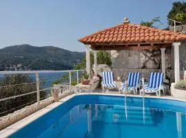 Stone villa with private pool & rocky beach & fantastic sea view , Zaton bay