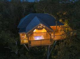 Cabane de Prestige avec Jacuzzi et Sauna privatifs，位于Alzonne的度假屋