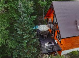 Terrasses Kedros Hot tub & Fireplace, cozy Chalet，位于Entrelacs的酒店