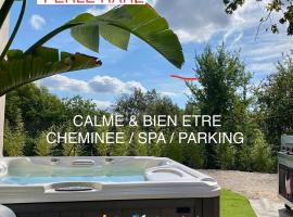Villa Jacuzzi Calme & Elegance - Prox Mer - Clim & Cheminée - Parking，位于滨海卡涅的酒店