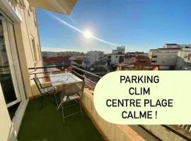 Appart T2 Calme - Centre de Canet - Parking - Clim