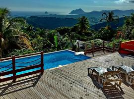 Villa CosaRoé Martinique Piscine et superbe vue mer，位于Rivière-Salée的乡村别墅