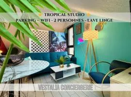-Tropical Studio- Paisible Parking Wifi Lave-Linge