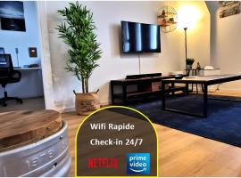 Reims Appart - Idéal pour Pro en déplacement *Wifi rapide *Vue panoramique *Parking facile，位于鲁贝的公寓