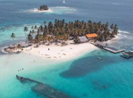 Islas de San blas cabaña tradicional Guna，位于Wagsalatupo Grande的别墅