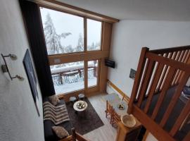 RESIDENCE LE RUITOR ARCS 1800 Duplex dernier étage 6 personnes vue panoramique classé 4 Cristaux Paradiski，位于阿克1800莱斯维拉兹滑雪缆车附近的酒店