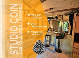 Studio du Coin - Vue montagne, au calme, Terrasse - AravisTour，位于Les Villards-sur-Thônes的公寓