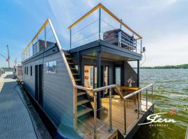 Hausboot Glücksmomente mit Dachterrasse in Schleswig am Ostseefjord Schlei，位于石勒苏益格的酒店