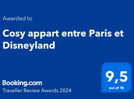 Cosy appart entre Paris et Disneyland，位于马恩河畔维列的公寓