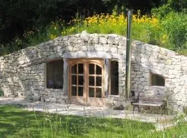 Maison Terre Les Cabanes de Fallot - sauna bain-froid piscine naturelle
