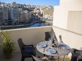 Stylish Saint Julians 1 bedroom Penthouse with Terrace in the city centre with Seaview