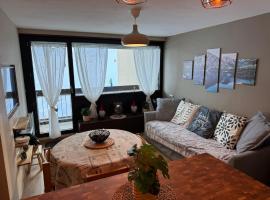 Studio Les Chalmettes 4 Personnes au pied des Pistes Wifi - Balcon - Parking，位于蒙热内夫尔的酒店