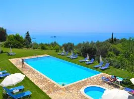 Studio Apartments with large swimming pool and Sea view at Pelekas Beach, Corfu