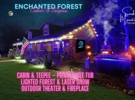 Enchanted Forest Cabin And Teepee! Lights & Laser Show! Private Hot Tub! Unique Stay!