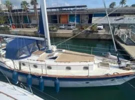 Vintage and cozy sailing boat in Barcelona