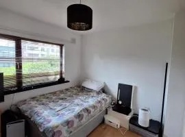 Spacious double bedroom in quiet house with garden view