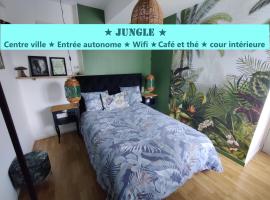 Appartement T2 "JUNGLE" Centre Ville de VITRÉ au calme coté cour，位于维特雷维特雷城堡附近的酒店