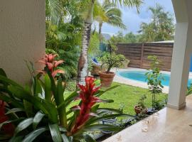 Luxueuse Villa - Jardin - Piscine - Jacuzzi - 3min du lagon，位于拉萨尔勒班的别墅