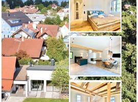 Snug Stays Design Villa mit Garten zentral aber ruhig 400m zum Ammersee，位于迪森阿姆阿梅尔塞的度假屋