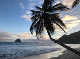 BEACHFRONT Private Guest Room with Breakfast Kitchenette，位于勒迪亚芒的民宿