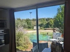 Chalet climatisé en campagne avec baignade privée