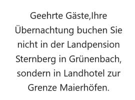 Landpension Sternberg，位于Grünenbach的旅馆