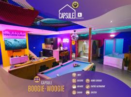 Capsule Boogie-Woogie - JACUZZI - SAUNA - BILLARD - JEUX - ECRAN GÉANT - FILET SUSPENDU - NETFLIX，位于拉卢维耶尔的酒店