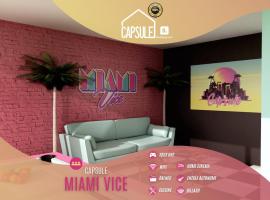 Capsule Miami Vice - Jacuzzi - Billard - Ecran cinéma & Netflix - Ping-Pong - Nintendo & Jeux-，位于列万的酒店